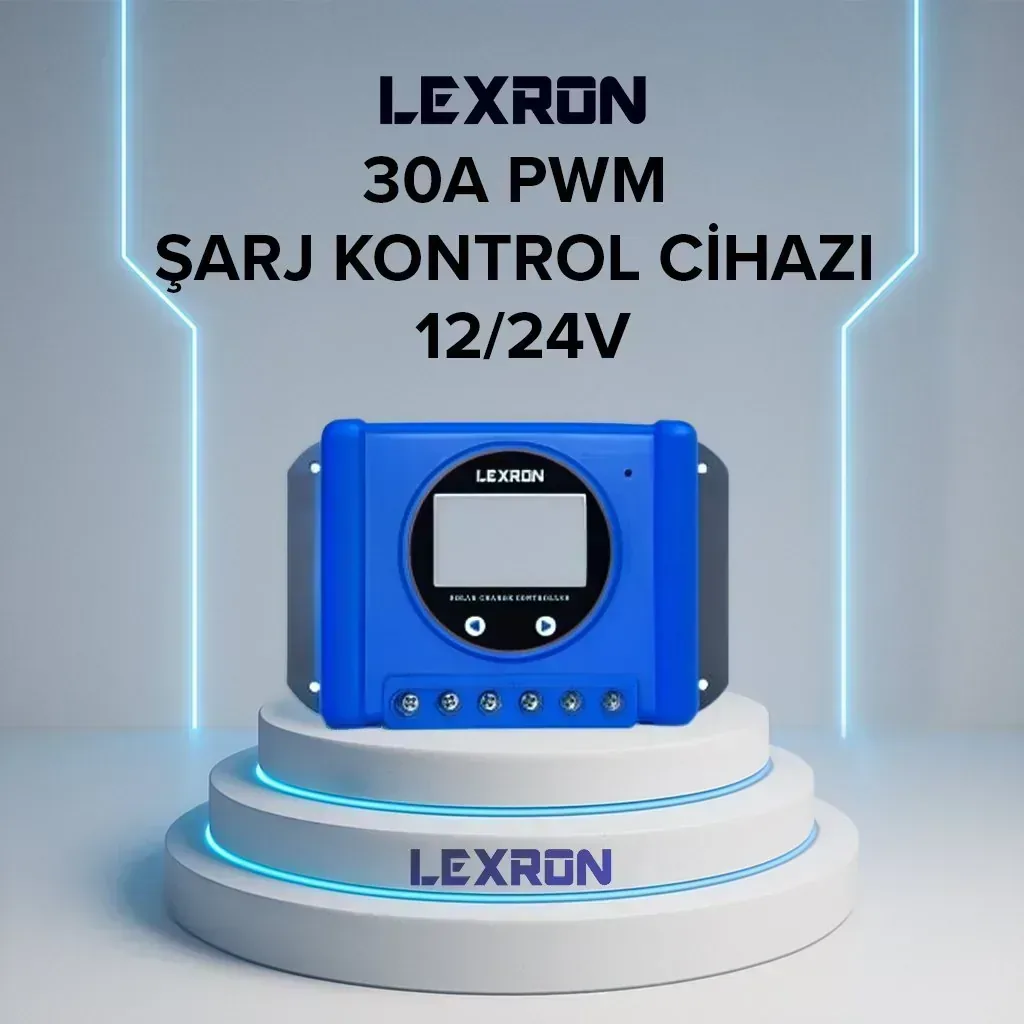Lexron 30 A PWM Şarj Kontrol Cihazı 12/24 V — ürün fotoğrafı
