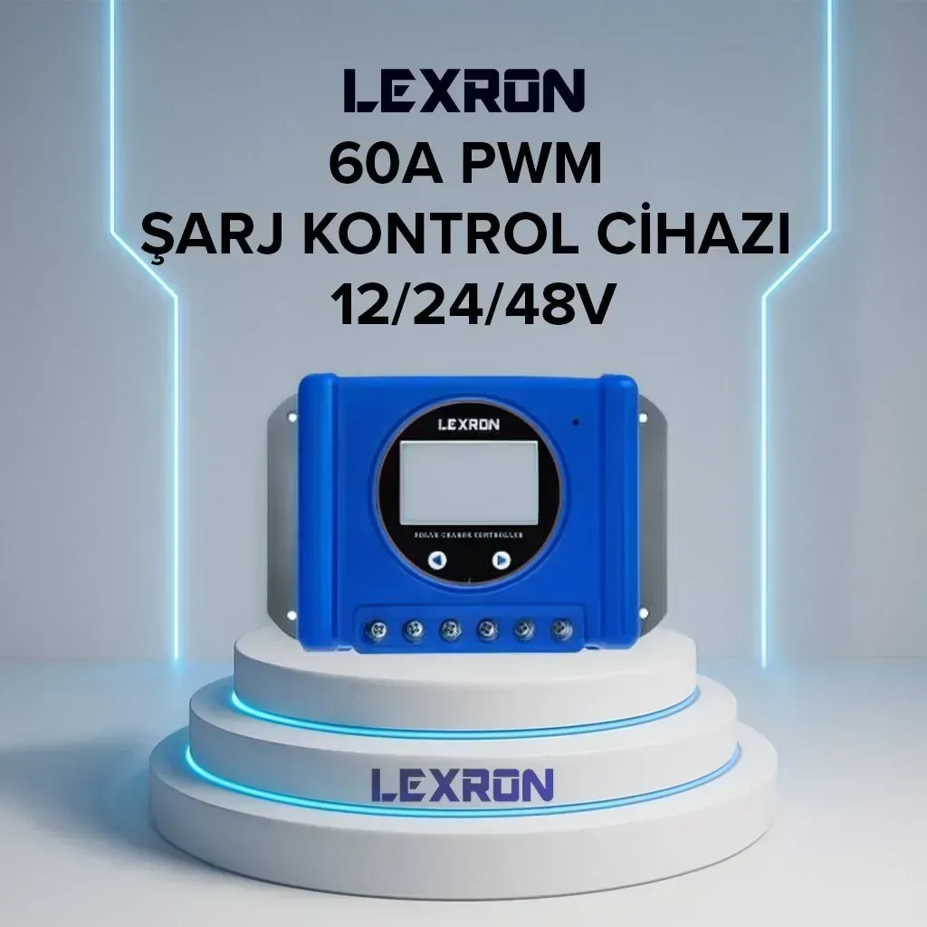Lexron 60 A PWM Şarj Kontrol Cihazı 12/24/48 V — Produktfoto