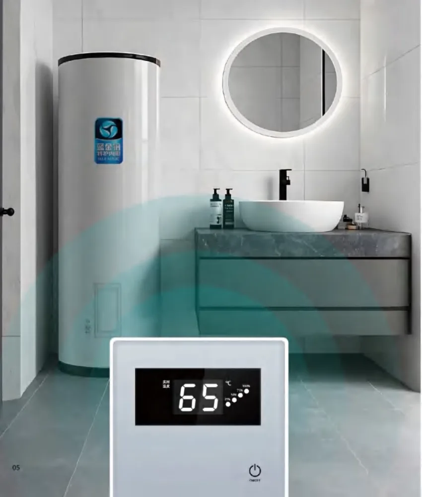 Banyoda PV güneş su ısıtıcı ve kontrol paneli